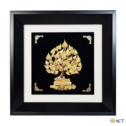 Tranh cây bồ đề dát vàng 24K ACT GOLD ISO 9001:2015 - Quà Tặng Dát Vàng 24K - Công Ty TNHH V&T GOLD Việt Nam